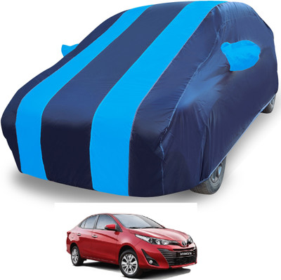 MOCKHE Car Cover For Toyota Yaris (With Mirror Pockets)(Blue)