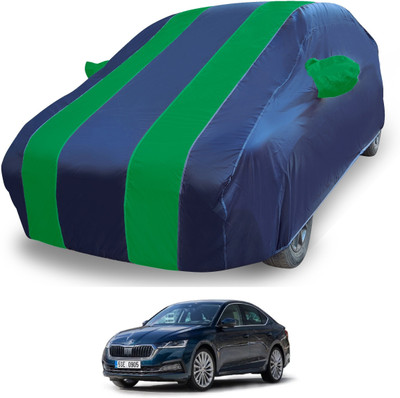 MOCKHE Car Cover For Skoda Octavia (With Mirror Pockets)(Blue)