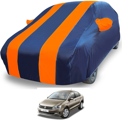 Euro Care Car Cover For Volkswagen Vento (With Mirror Pockets)(Orange)