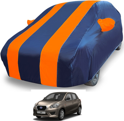 MOCKHE Car Cover For Datsun Go (With Mirror Pockets)(Orange)