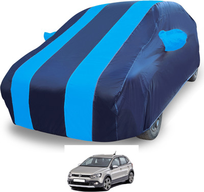 Euro Care Car Cover For Volkswagen Polo Cross (With Mirror Pockets)(Blue)