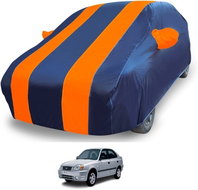 MOCKHE Car Cover For Hyundai Accent (With Mirror Pockets)(Orange)