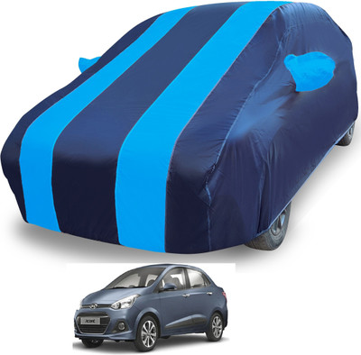 MOCKHE Car Cover For Hyundai Xcent (With Mirror Pockets)(Blue)