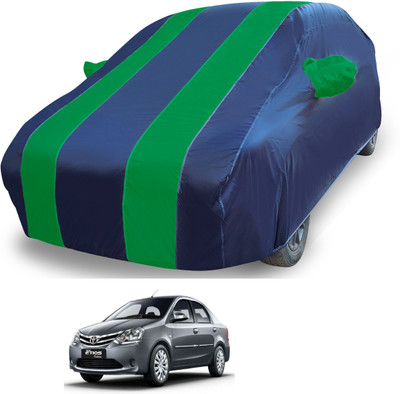 MOCKHE Car Cover For Toyota Etios (With Mirror Pockets)(Blue)