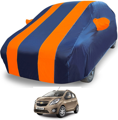 MOCKHE Car Cover For Chevrolet Beat (With Mirror Pockets)(Orange)