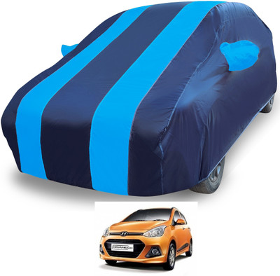 MOCKHE Car Cover For Hyundai Grand i10 (With Mirror Pockets)(Blue)