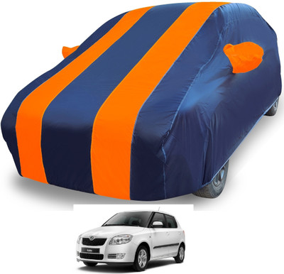 MOCKHE Car Cover For Skoda Fabia (With Mirror Pockets)(Orange)