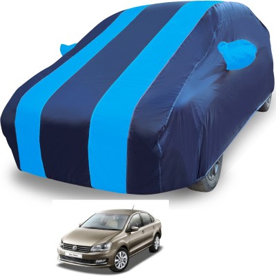 MOCKHE Car Cover For Volkswagen Vento (With Mirror Pockets)(Blue)