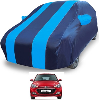 MOCKHE Car Cover For Hyundai Elite i20 (With Mirror Pockets)(Blue)