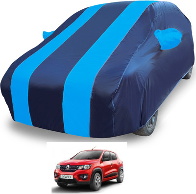 MOCKHE Car Cover For Renault Kwid (With Mirror Pockets)(Blue)