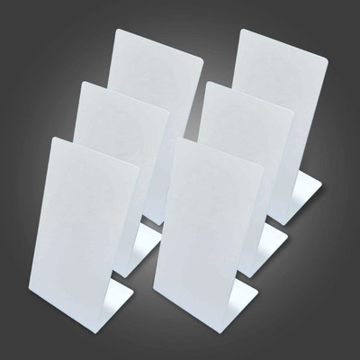 Promo Art Services 4 X 6 Inch (A6) x 6PCS White Acrylic QR Code Display Stand L Shape Portrait 6 inch Acrylic Sheet(3 mm)