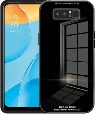 Evett Back Cover for Samsung Galaxy Note 8 Toughened Glass Back Soft Silicon Sides Case(Black, Grip Case, Pack of: 1)