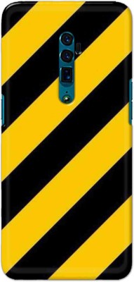 NDCOM Back Cover for Oppo Reno 10X Zoom Yellow Black Stripe Printed(Multicolor, Hard Case, Pack of: 1)