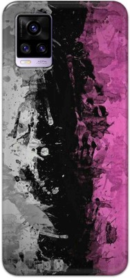 NDCOM Back Cover for Vivo V20 Pink Black Pattern Printed(Multicolor, Hard Case, Pack of: 1)