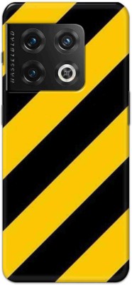 NDCOM Back Cover for OnePlus 10 Pro 5G Yellow Black Stripe Printed(Multicolor, Hard Case, Pack of: 1)