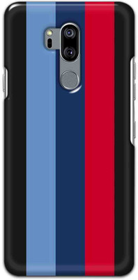 NDCOM Back Cover for LG G7+ ThinQ Red Blue Stripes Printed(Multicolor, Hard Case, Pack of: 1)