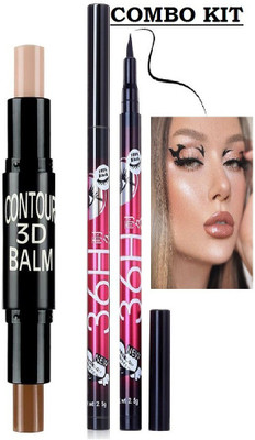 KAIASHA 3D CONTOUR STICK AND WATERPROOF 36H EYELINER(2 Items in the set)