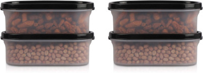 OMORTEX Plastic Utility Container  - 600 ml(Pack of 4, Black)
