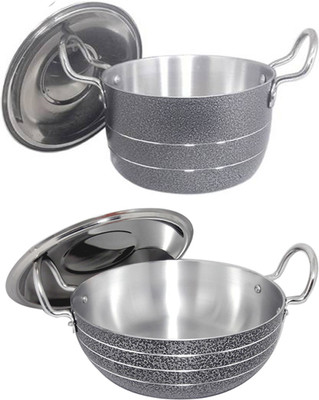 bartan hub Kadhai and Kunda Tope Set of 2 Cookware Set(Aluminium, 2 - Piece)