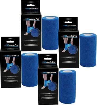 MuscleFix Cohesive Crepe Bandage, Elastic Self Adhesive Tape (10 cm X 4.5 m Pack of 4)Blue Crepe Bandage(10 cm)