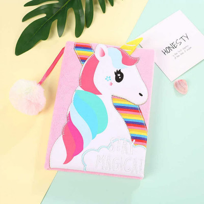 RIANZ Unicorn A5 Diary Rulled 100 Pages(Pink, White)