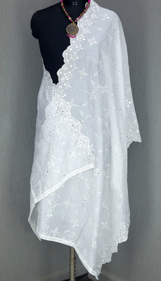 FAB WINDOW Cotton Blend Embroidered Women Dupatta