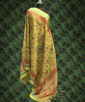 KAHIRAA WHOLETEX Silk Blend Printed Women Dupatta