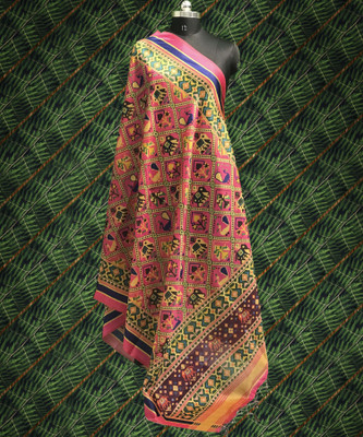 KAHIRAA WHOLETEX Silk Blend Printed Women Dupatta