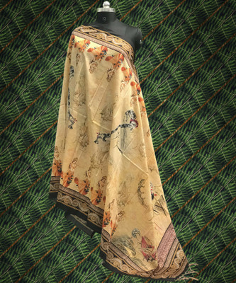 KAHIRAA WHOLETEX Silk Blend Printed Women Dupatta