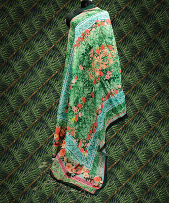 KAHIRAA WHOLETEX Silk Blend Printed Women Dupatta