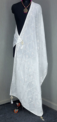 FABOZA LIFESTYLE Cotton Blend Embroidered Women Dupatta
