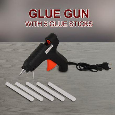 dinojames Glue gun with 5pc transperent sticks Standard Temperature Cordless Glue Gun(11 mm)