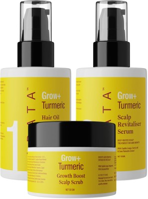 ARATA Grow Turmeric Hair Oil (100 ML), Scalp Scrub (50 GM) & Scalp Serum (100 ML) Hair Oil(250 ml)