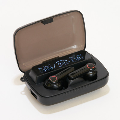 Jeevan jyoti agency M19 TWS Wireless Bluetooth Earbuds LED Display with Flashlight Charging Case Bluetooth(Black, In the Ear)