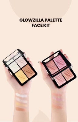 ADJD Combo Illuminating Glow Brick Highlighter Palette Blusher Highlighter(Multicolor)