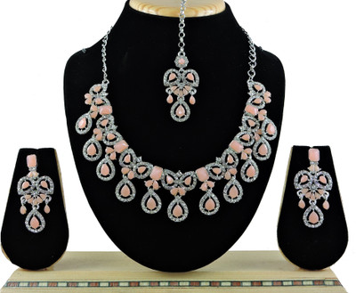 VATSALYA creation Alloy Gold-plated Beige Jewellery Set(Pack of 1)