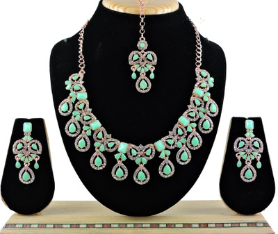 VATSALYA creation Alloy Gold-plated Green Jewellery Set(Pack of 1)