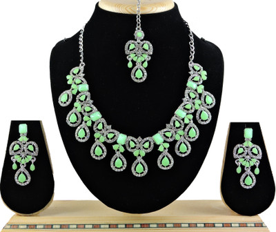 VATSALYA creation Alloy Gold-plated Green Jewellery Set(Pack of 1)