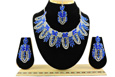 VATSALYA creation Alloy Gold-plated Blue Jewellery Set(Pack of 1)