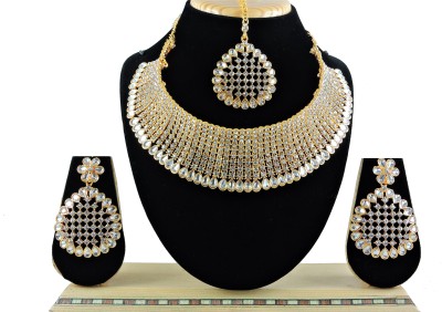 VATSALYA creation Alloy Gold-plated White Jewellery Set(Pack of 1)