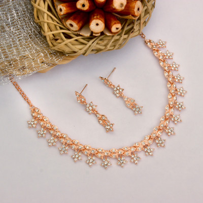 Atasi International Alloy Gold-plated Rose Gold Jewellery Set(Pack of 1)