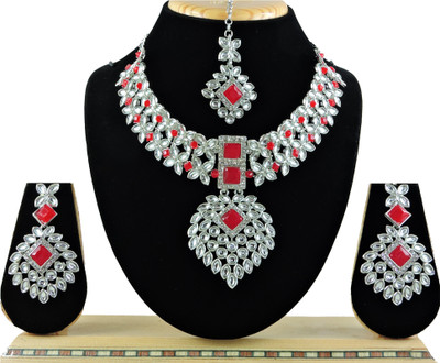 VATSALYA creation Alloy Red Jewellery Set(Pack of 1)