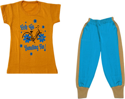 Indistar Girls Casual T-shirt Pyjama(Multicolor)