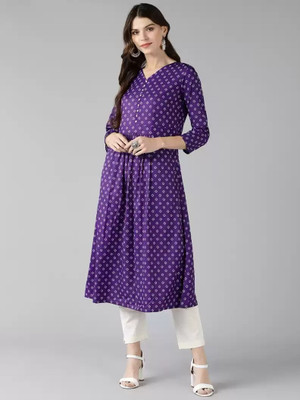 79% OFF on AHIKA Women Polka Print A-line Kurta(Purple, White) 79% OFF on AHIKA Women Polka Print A-line Kurta(Purple, White)