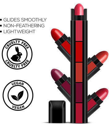 tanvi27 Red Edition 5 in 1 Pocket Matte Lipstick(MULTI COLOR, 7.5 g)