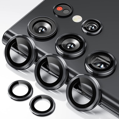 milestone mobile accessories Back Camera Lens Glass Protector for Camera Ring for Samsung Galaxy S23 Ultra in colors set of 5 Black(Pack of: 1)