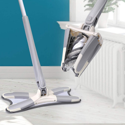 Hirparas Tech Enterprise 360 Spin Twist mop X Shape Microfiber Wringer Flat Floor Cleaning mop Wet & Dry Mop(Multicolor)