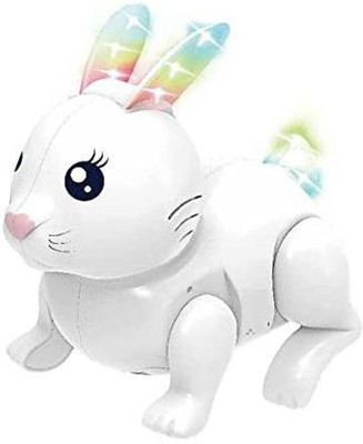 NIYAMAT Hopping Cute Bunny Rabbit Toy with Flashing Lights(Multicolor)
