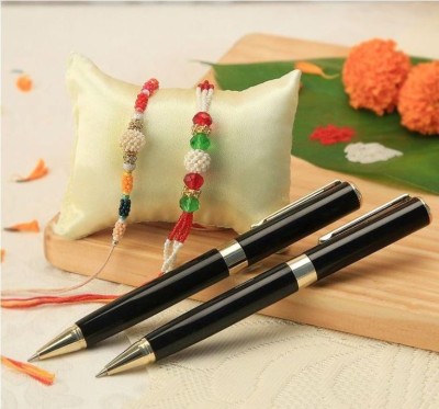 tirupaticollection Religious Rakhi Set -02 Mauli Thread Rakhi, Chawal Roli Pack, Pen  Set(4)