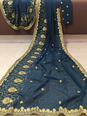 LD CREATION Self Design Kalamkari Georgette Saree(Multicolor)
